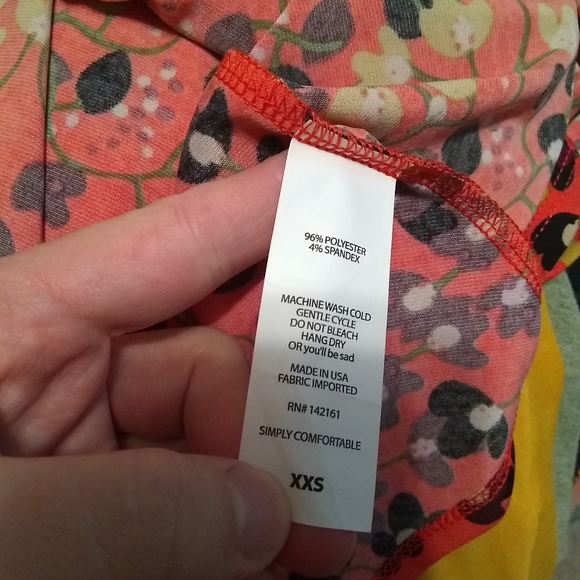 NWT LuLaRoe Maxi skirt, XXS, orange with black, purple, yellow floral - Picture 2 of 4